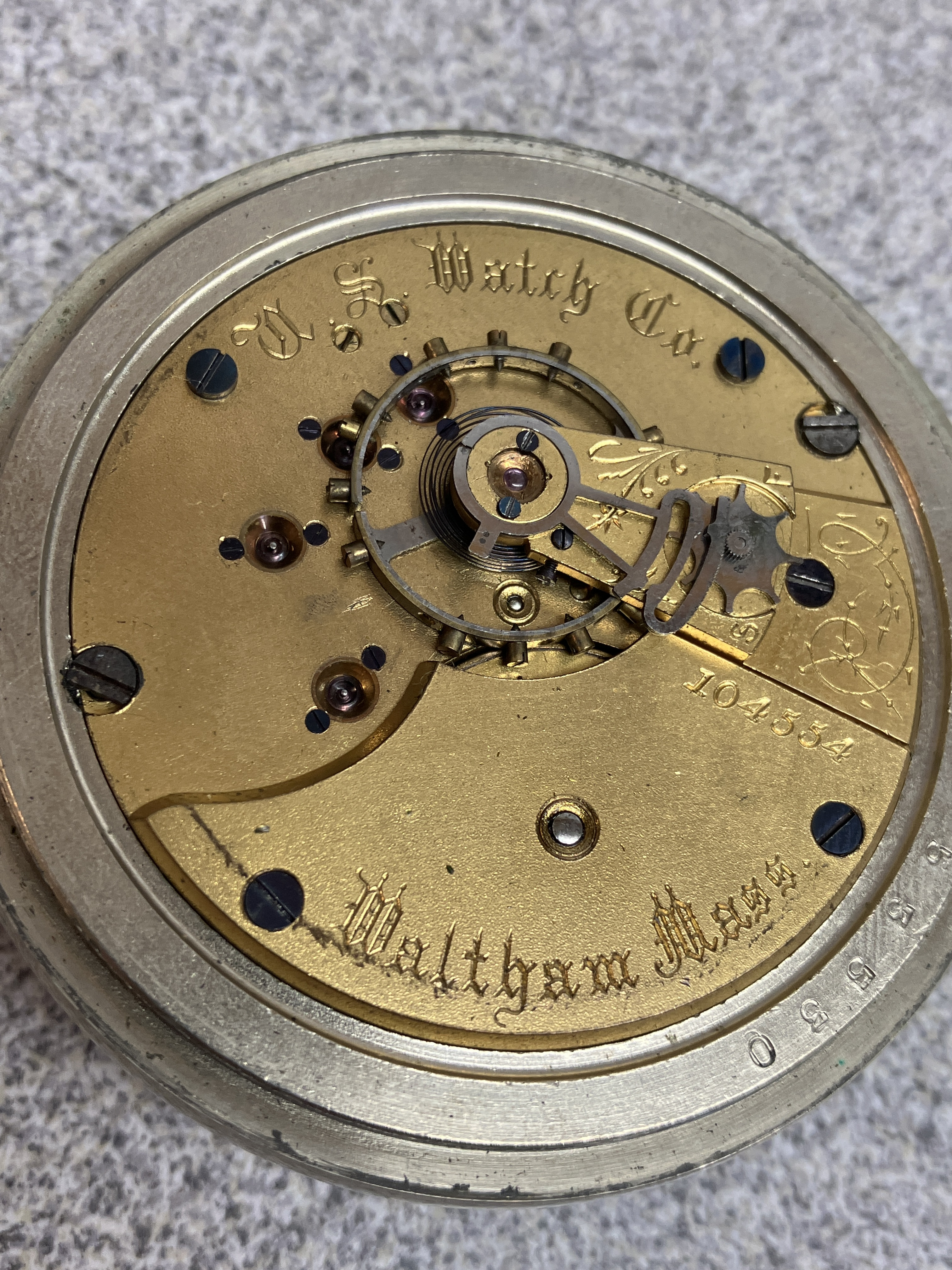 U.S. Watch Co. (Waltham, Mass) Grade 85 Watch #104554 - 18s, 15j