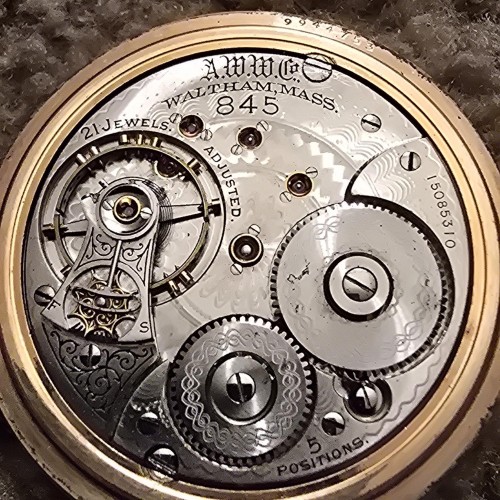 American Waltham Watch Co. Grade No. 845 Pocket Watch image 1