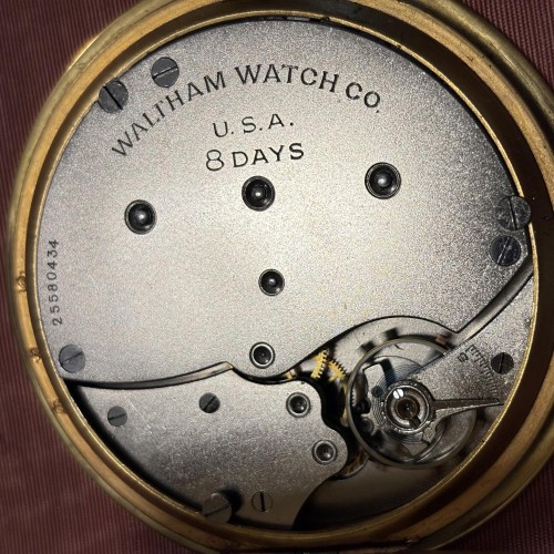 American Waltham Watch Co. Grade 8 Day Pocket Watch image 1