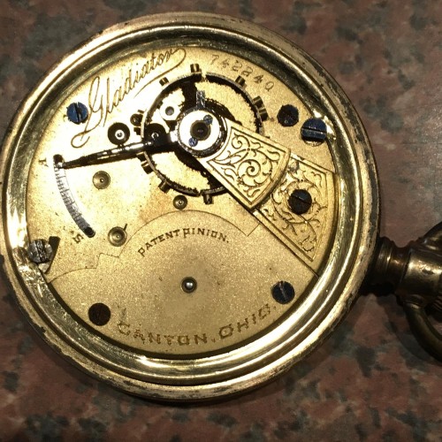 Hampden Watch Co. Grade Gladiator Pocket Watch 