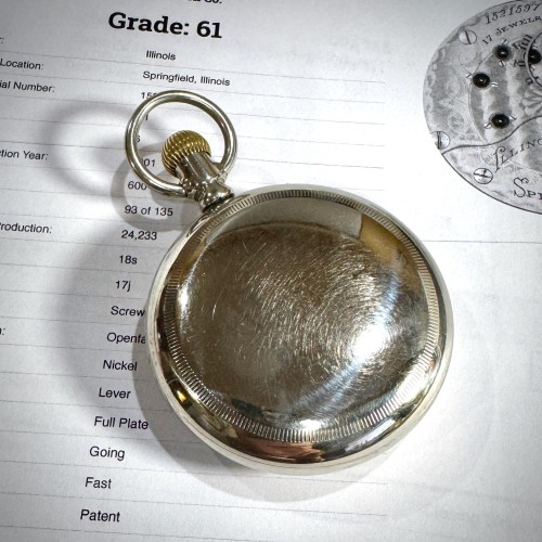 Illinois Watch Co. Grade 61 Pocket Watch image 3