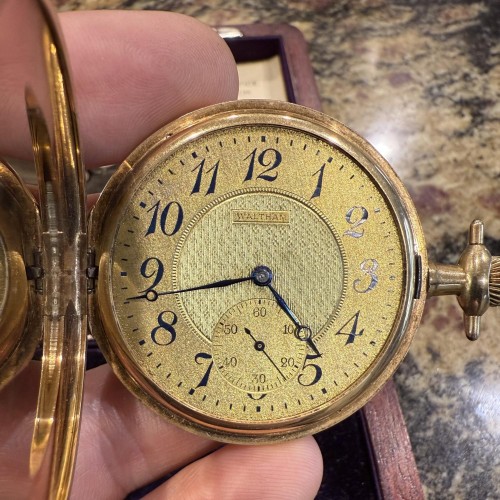 Étui De Montre De Poche Keystone Vintage - Taille 16 Pour Waltham RR - Argenté Base Métal - Années 1940 - Occasion Bel état