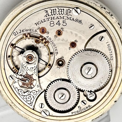 American Waltham Watch Co. Grade No. 845 Pocket Watch image 1