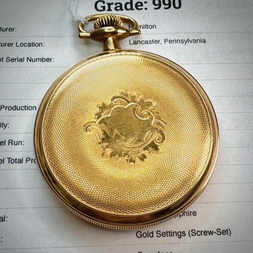 Hamilton Watch Co. Grade 990 Pocket Watch image 3