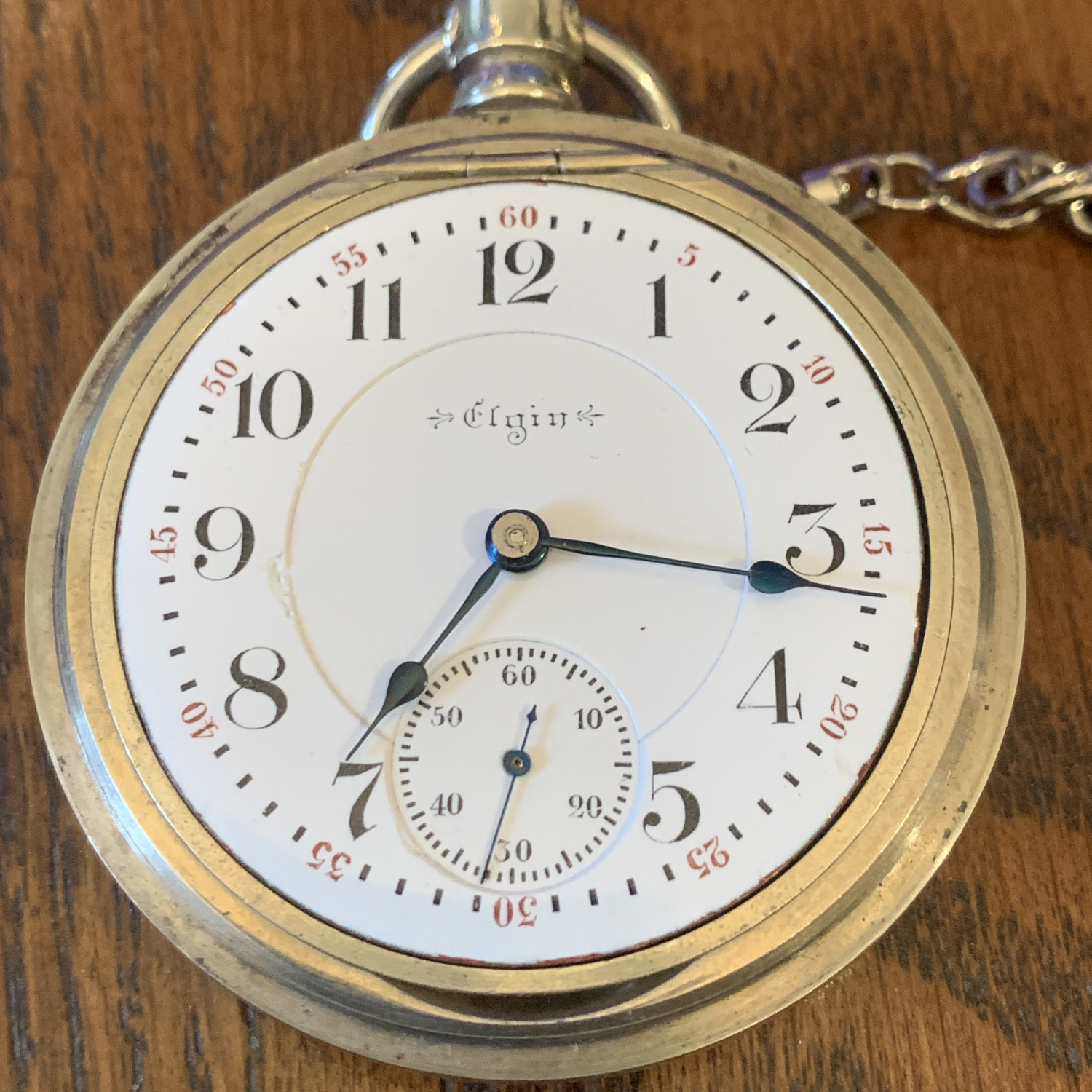 1893年製◇ELGIN 大型18S 17石 Gr，123 エルジン大型懐中時計◇ 1893年
