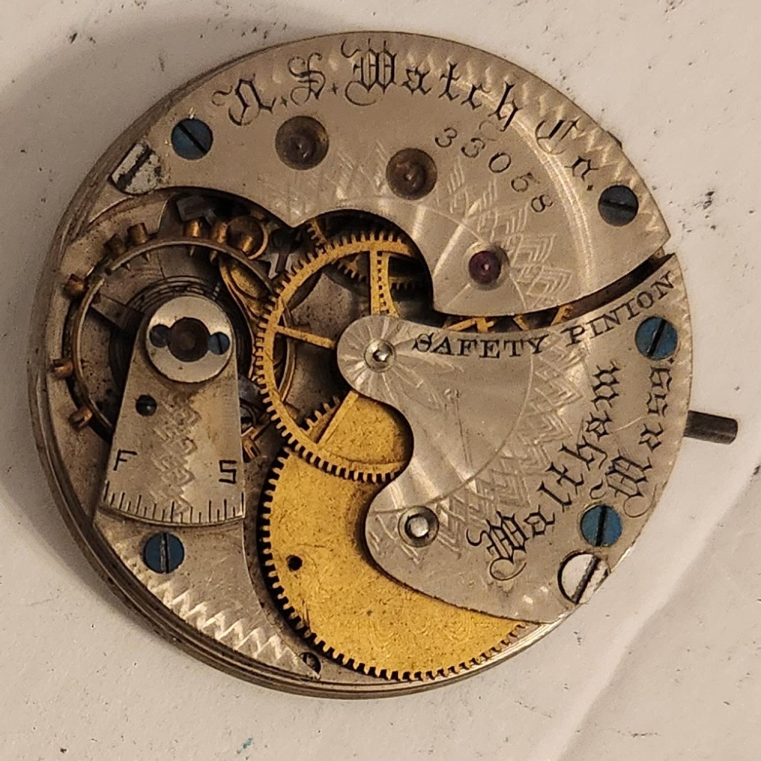U.S. Watch Co. (Waltham, Mass) Grade 64 Watch #33058 - 6s, 11j