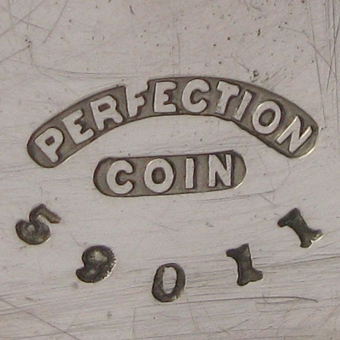 Watch Case Marking for American Watch Case Co. of Toronto, Ltd. Perfection: Perfection [in Arched Cartouche]
Coin [in Rounded Cartouche]