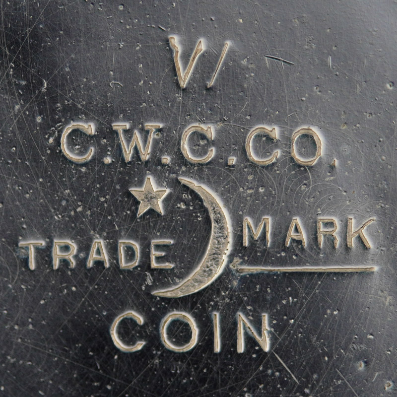 Watch Case Marking for Crescent Watch Case Co. Crescent Coin Silver W C.W.C.Co. Trade Mark Crescent Moon and Star Coin