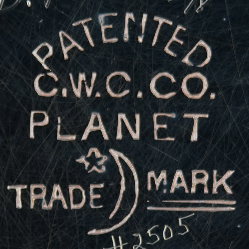 Watch Case Marking for Crescent Watch Case Co. Planet Patented C.W.C.Co. Planet Trade Mark Crescent Moon and Star