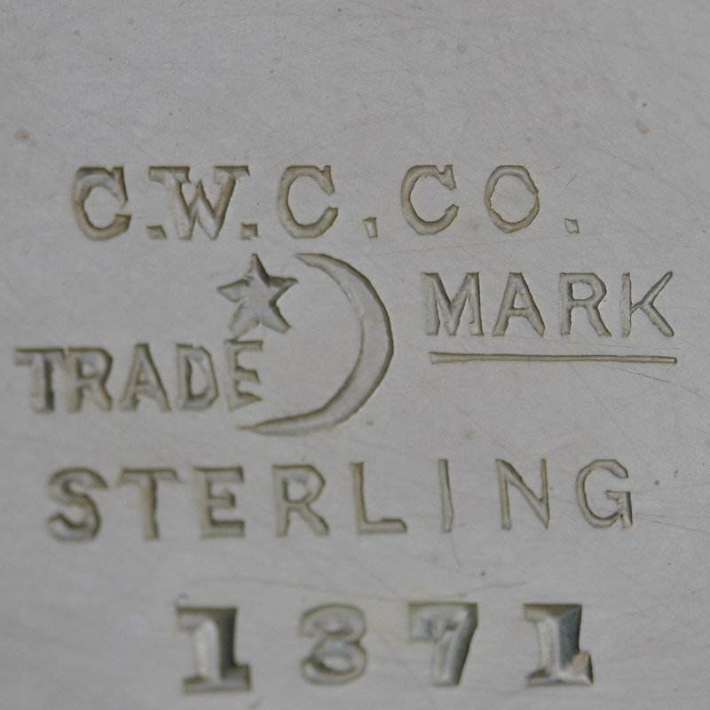 Watch Case Marking for Crescent Watch Case Co. Crescent Sterling C.W.C.Co. Trade Mark Crescent Moon and Star Sterling Silver 925/1000 Fine Patented 4 in Square