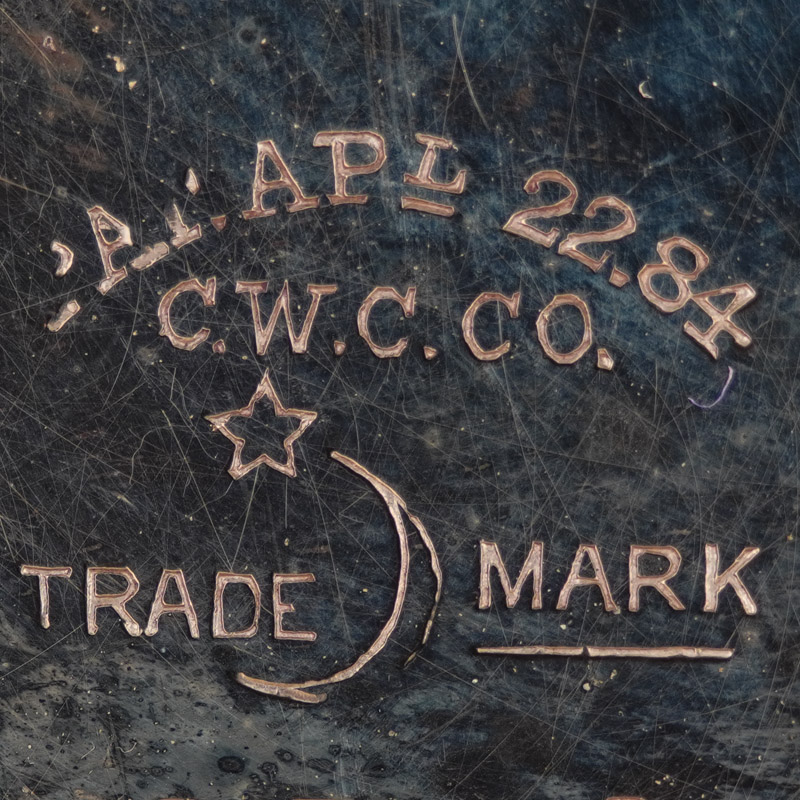 Watch Case Marking for Crescent Watch Case Co. Crescent 14K/20YR Pat. Apl 22 84 C.W.C.Co. Trade Mark Moon and Star Warranted Crescent 20 Years