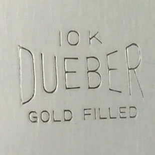 Watch Case Marking for Dueber Watch Case Mfg. Co. Dueber 10K GF 10K Dueber Gold Filled