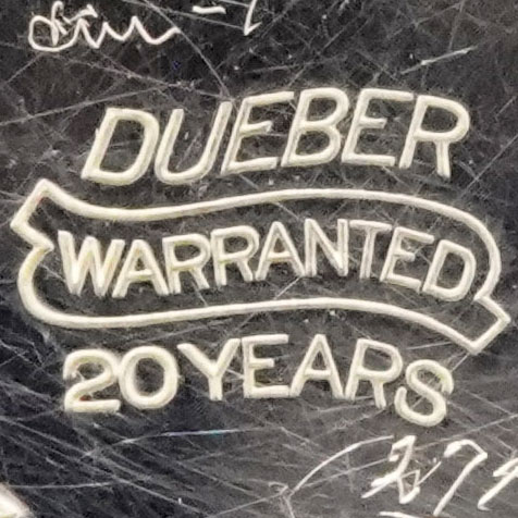 Watch Case Marking for Dueber Watch Case Mfg. Co. Dueber 20YR Dueber Warranted 20 Years