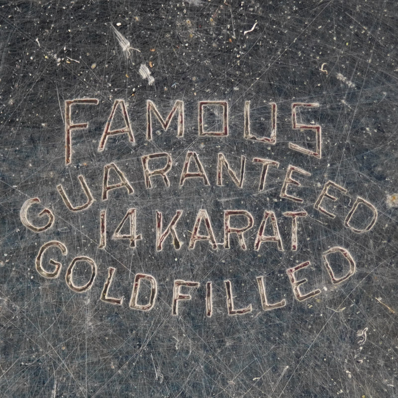 Watch Case Marking for Illinois Watch Case Co. Famous Famous Guaranteed 14 Karat Gold Filled