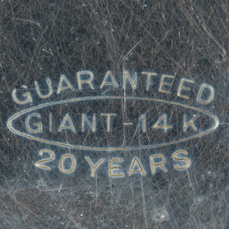 Watch Case Marking for Illinois Watch Case Co. Elgin Giant Guaranteed Giant 14K 20 Years Elgin Giant Illinois Watch Case Co. Elgin U.S.A. Illinois Giant