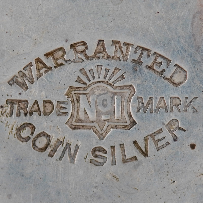 Watch Case Marking for Fahys Watch Case Co. Fahys Coin Silver No 1 Warranted No.1 Coin Silver Trade Mark Fahys Coin No. 1 Pat. Feb. 19th 1884