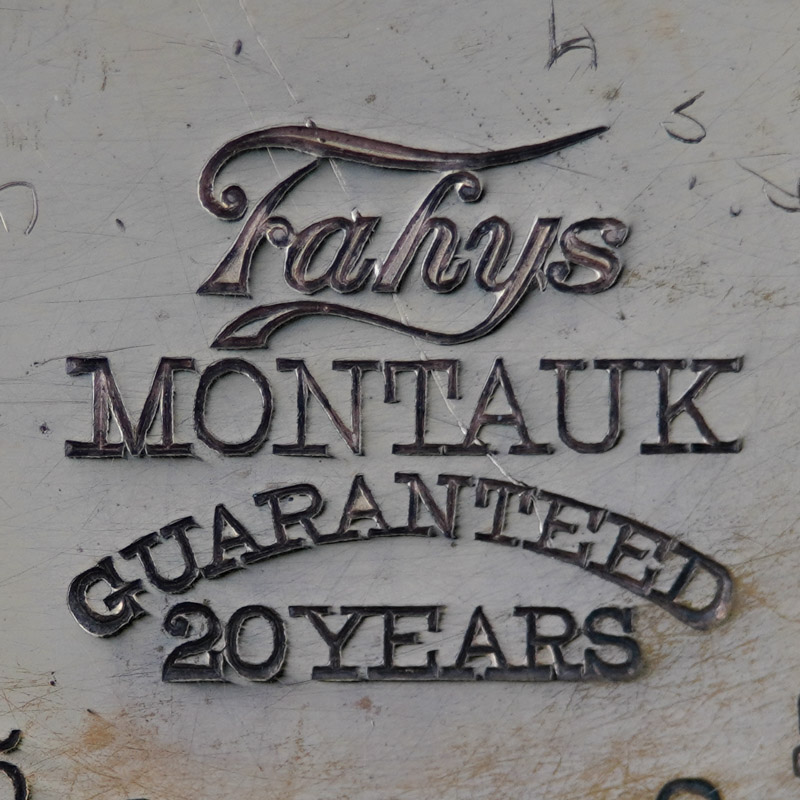 Watch Case Marking for Fahys Watch Case Co. Montauk 10K/20YR Fahys Montauk Guaranteed 20 Years Patented 10K Gold Filled No. 1