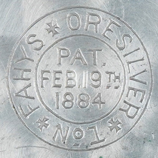Watch Case Marking for Fahys Watch Case Co. Oresilver Fahys Oresilver No. 1 Pat. Feb. 19th 1884 Pat. April 22 1879
