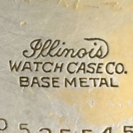Watch Case Marking for Illinois Watch Case Co. Base Metal Illinois Watch Case Co. Base Metal