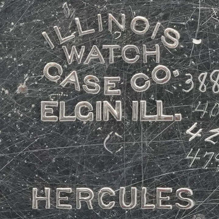 Watch Case Marking for Illinois Watch Case Co. Hercules Illinois Watch Case Co. Elgin Ill. Hercules 3 4