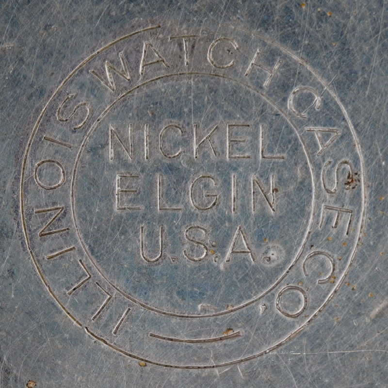 Watch Case Marking for Illinois Watch Case Co. Nickel Illinois Watch Case Co. Nicekl Elgin U.S.A. in Circle