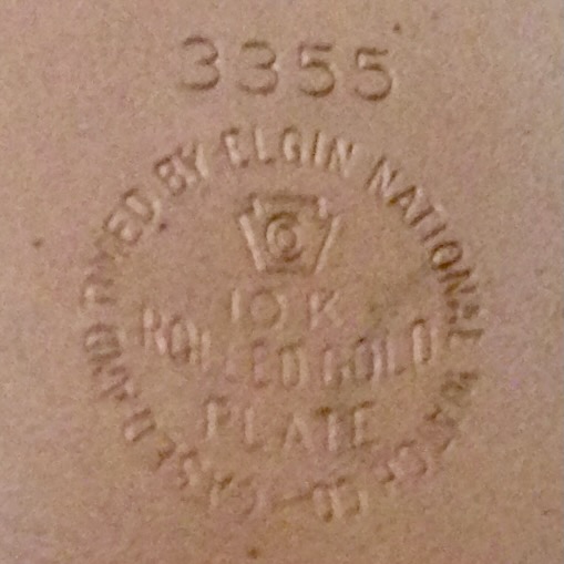 Watch Case Marking for Keystone Watch Case Co. Keystone Rolled Gold Plate Cased and Timed by Elgin National Watch Co. Keystone 10K Rolled Gold Plate in Circle