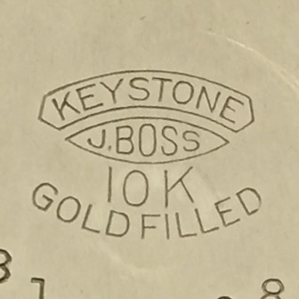 Watch Case Marking for Keystone Watch Case Co. Boss 10K Yellow GF