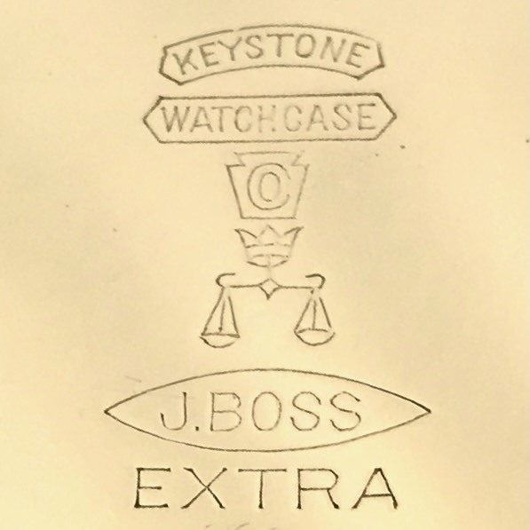 Watch Case Marking for Keystone Watch Case Co. Boss Extra Permanent Keystone Watch ase Co. Keystone Crown and Scales J.Boss Extra