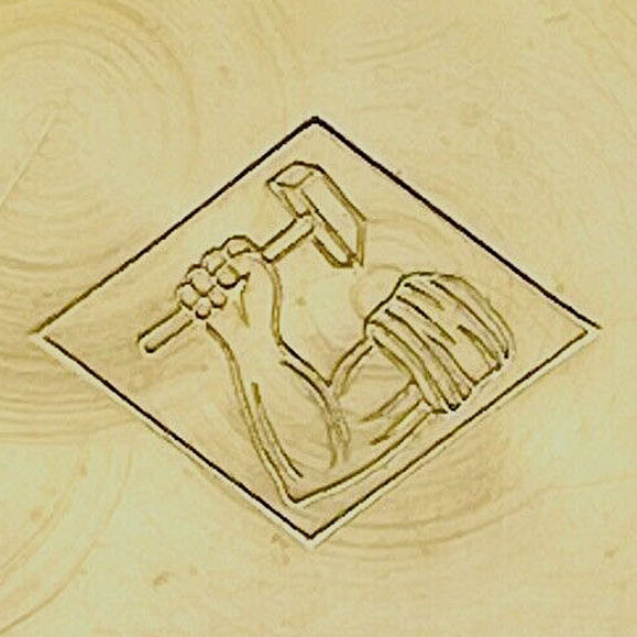 Watch Case Marking for Philadelphia Watch Case Co. Perfection Arm and Hammer: [Arm and Hammer in Diamond]
[Arm Raising Hammer]