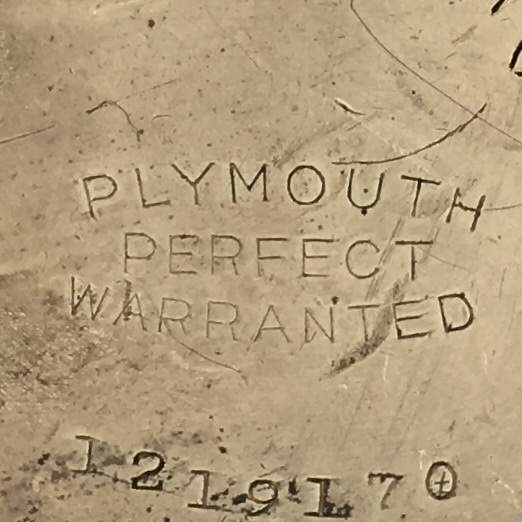 Watch Case Marking for Illinois Watch Case Co. Plymouth Plymouth Perfect Warranted