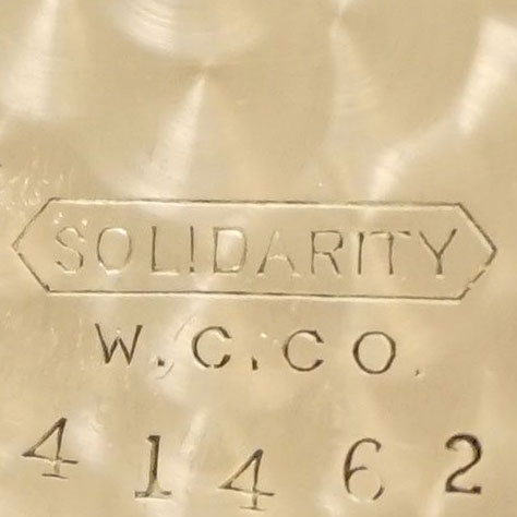 Watch Case Marking for Solidarity Watch Case Co. 10K Solidarity in Pointed Ribbon W.C.Co.