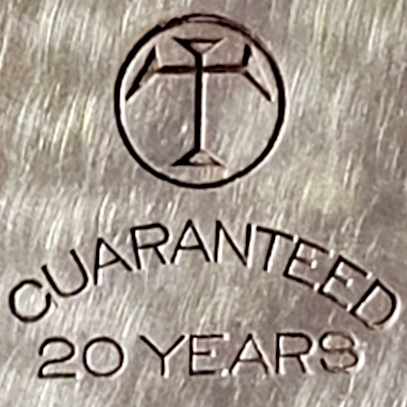 Watch Case Marking for Fahys Watch Case Co. Ingersoll Trenton Label: T
[IT Monogram Cross in Circle]
Guaranteed
20 Years