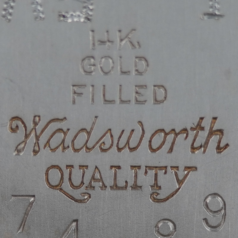 Watch Case Marking for Wadsworth Watch Case Co. Wadsworth 14K White GF 14K Gold Filled Wadsworth Qaulity
