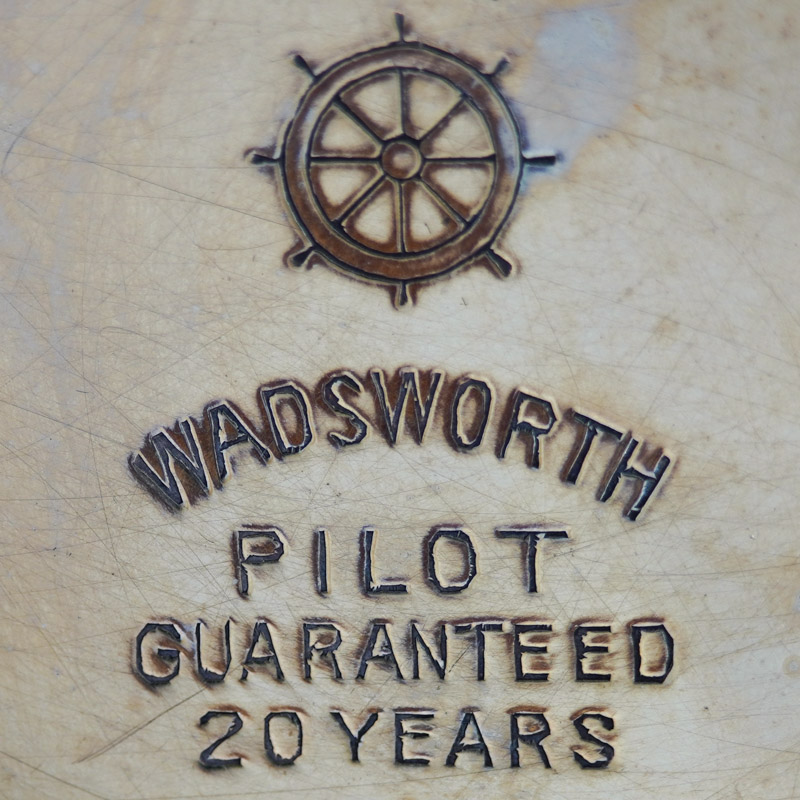 Watch Case Marking for Wadsworth Watch Case Co. Pilot Ship Wheel Wadsworth Pilot Guaranteed 20 Years