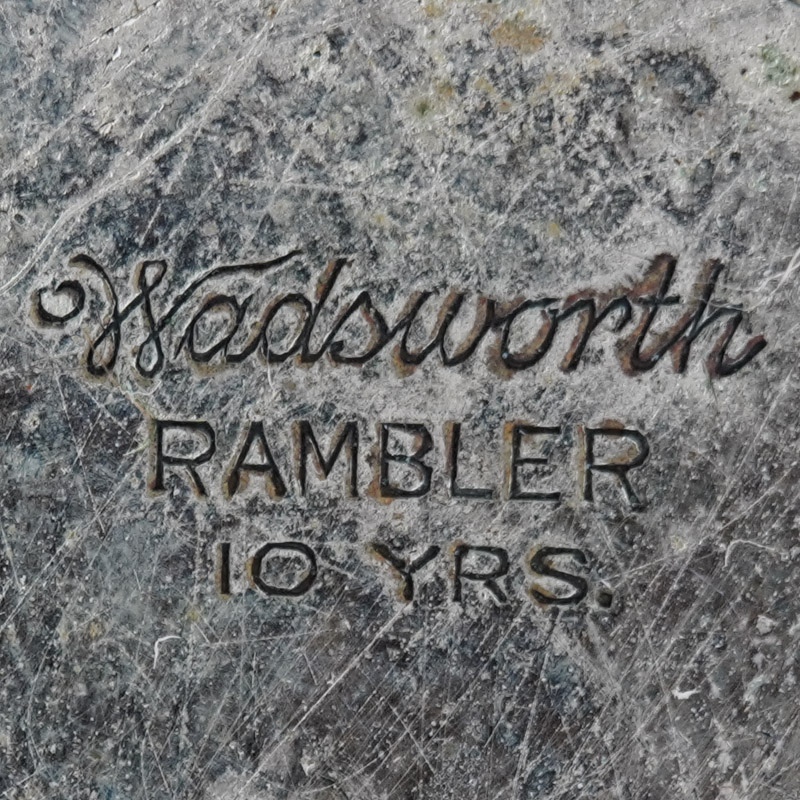 Watch Case Marking for Wadsworth Watch Case Co. Rambler Wadsworth Rabler Warranted 10 Years