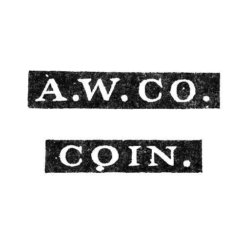 A.W.Co.
Coin. (American Watch Co.)