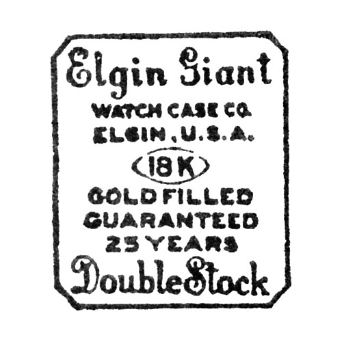 Elgin Giant
Watch Case Co.
Elgin, U.S.A.
18K
Gold Filled
Guaranteed
25 Years
Double Stock (Elgin Giant Watch Case Co.)