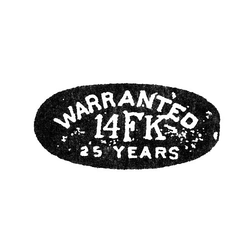 Warranted
F
14K
25 Years (Fahys Watch Case Co.)