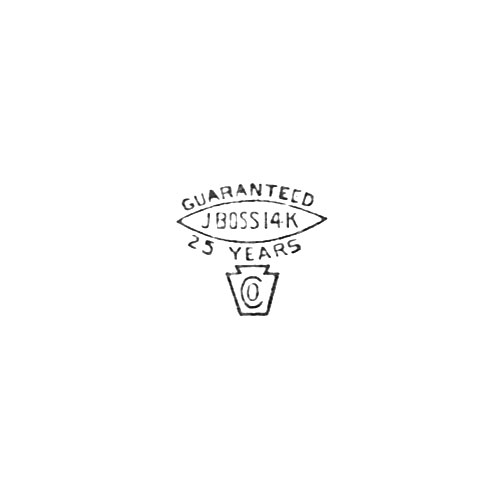 J Boss 14K
Guaranteed
25 Years
[Keystone Logo] (Keystone Watch Case Co.)