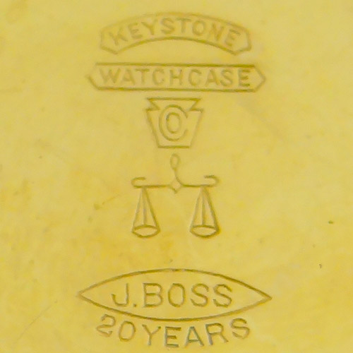 Keystone
Watch Case Co
J. Boss
20 Years
[Scale] (Keystone Watch Case Co.)